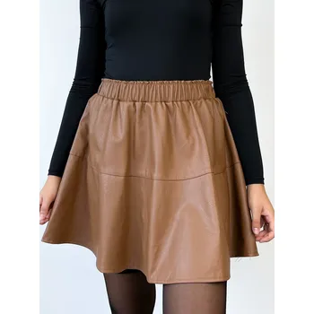 Dámská sukně Dámská koženková sukně hnědá, VELIKOST UNI ( S, M , L )