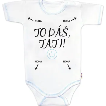 Kojenecké oblečení Body krátký rukáv s vtipným textem Baby Nellys, To dáš Tati!, kluk Velikost: 86 (12-18m)