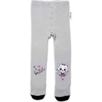 Baby Nellys Bavlněné punčocháče Kočička - šedé Velikost: 104/110 (3-5r)