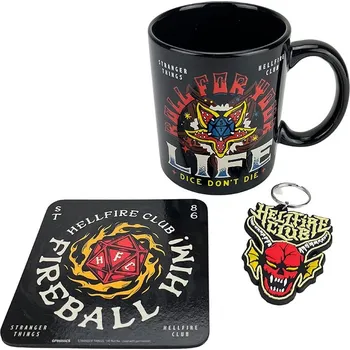 Pyramid International | Dárkový set Stranger Things Hellfire Club Hrnek, podtácek, klíčenka