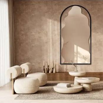 Zrcadlo Nepravidelné zrcadlo v polovalném rámu z MDF - ONDRA - barva rámu dle vašeho výběru