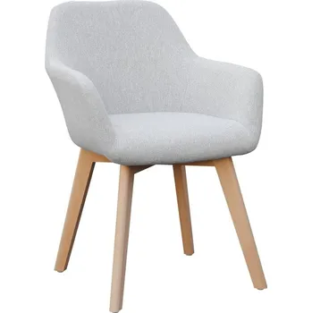 Jídelní židle Jídelní křeslo RIVERO - látka, světle šedá / buk