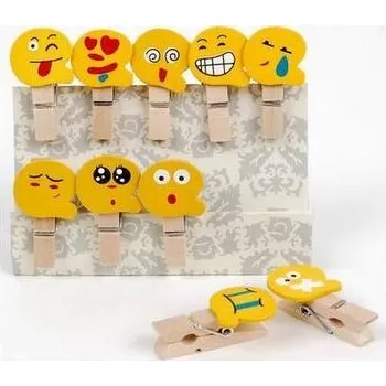 kreativní sada FANDY Kolíčky dekorační dřevěné Shapes 04 smajlík