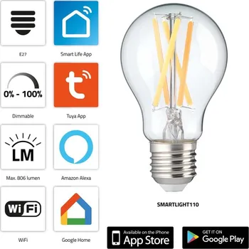 Žárovka Inteligentní žárovka LED s Wi-Fi SMARTLIGHT110 Alecto