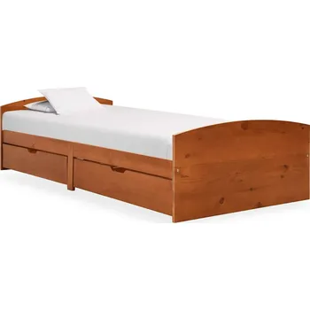Postel zahrada-XL Rám postele 2 zásuvky medově hnědý masivní borovice 90 x 200 cm 322156