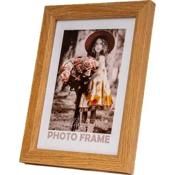 Rám na obraz FANDY Dřevěný fotorámečekk Bevel 13x18 2 hnědý