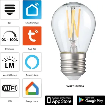 Žárovka Inteligentní žárovka LED s Wi-Fi SMARTLIGHT120 Alecto