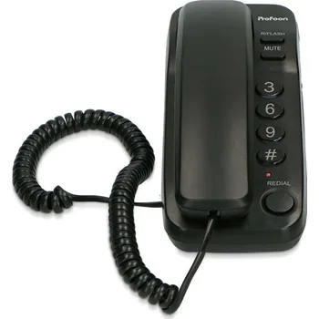 Stolní telefon Kompaktní šňůrový telefon Černá TX-115 Profoon