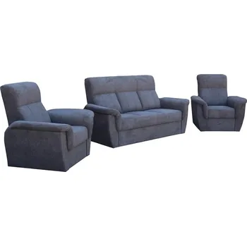 Pohovka MODENA pohovka s křesly 3R+1+1 -Belgický rozklad, látka ARAGON 97-GRAFITOVÁ (FE) kolekce - "E" (K250) NOVÁ LÁTKA