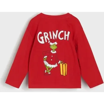 Sinsay - Tričko s dlouhými rukávy Grinch - červená - 724EM-33X - 724EM-33X-80
