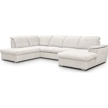 Sedací souprava BARCELONA U (BERGAMO U) - Pravá rohová sedací souprava - SMETANOVÁ Cloud 03 (MRS) - kolekce "MRS" (K250) NOVÁ LÁTKA