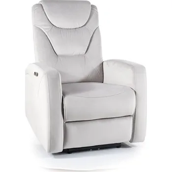 Křeslo KERBIN - relaxační křeslo elektrické - látka Světle Šedá -Bluvel 03, Nosnost 150kg (S) (KRONOSVJSZ) (K150)