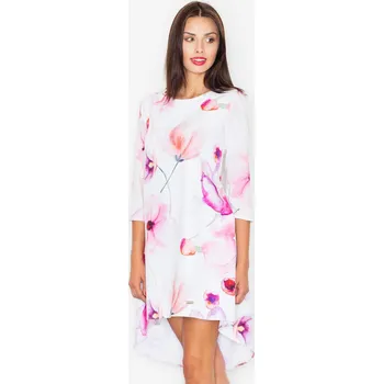 Dámské oblečení Asymetrické letní šaty s barevným potiskem M497 FIGL Velikost: S, Barva (Varianta): Vzor 6