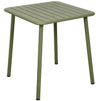 Zahradní stůl PIOMBINO 70x70, kovový stůl do exteriéru i interiéru, 700x700x750, olivová