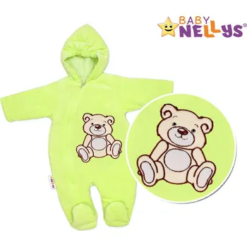 Dětská móda Baby Nellys Zimní kombinézka/overálek Teddy Bear- zelená Velikost: 74 (6-9m)