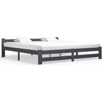 Postel zahrada-XL Rám postele bez matrace Tmavě šedý masiv borovice 200x200 cm 322025