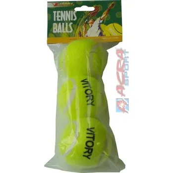 Dětský míč Míčky na tenis žluté Vitory set 3ks tenisáky sáček