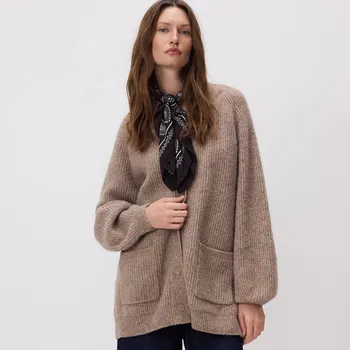 Dámský svetr Reserved - Kardigan s příměsí vlny - béžová - 225HI-80M - 225HI-80M-L