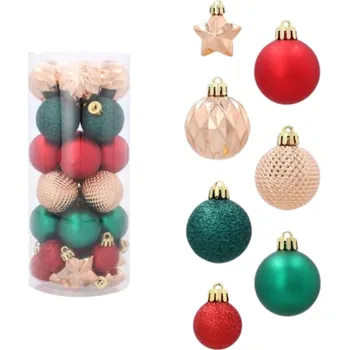 Vánoční ozdoba Vánoční koule 3-4cm 32ks Tradition