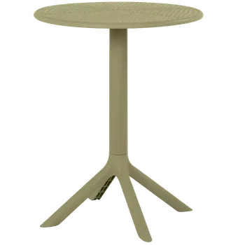 Zahradní stůl BARI 60, plastový stůl s perforovanou deskou, do exteriéru i interiéru, pr. 600x760, olivová