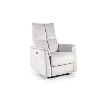 Křeslo Neo Velvet M - relaxační křeslo elektrické - látka Světle Šedá-Bluvel 03, Nosnost 120kg (S) (NEPTUNMVJSZ) (K150)