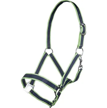 Vybavení pro koně Stájová ohlávka HKM Budapest, tmavě modrá/zelená, Pony