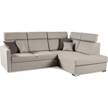 Sedací souprava SANTORINI XL - PRAVÁ rohová sedací souprava - látka hnědá WIND 11/ polštářky WIND 28 čokoládová (SLIM XL) kolekce "MP" (K250) NOVINKA