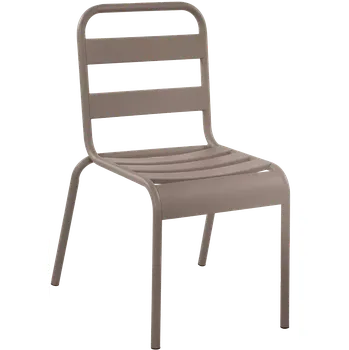 Jídelní židle FOLONICCA 01, kovová židle do exteriéru i interiéru, taupe