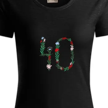 Dámské tričko Organická trička K narozeninám | Květinové tričko 40