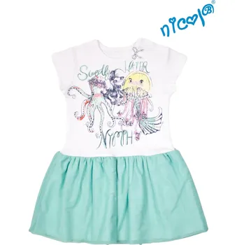 Kojenecké šaty Kojenecké šaty Nicol, Mořská víla - zeleno/bílé Velikost: 128 (7-8r)