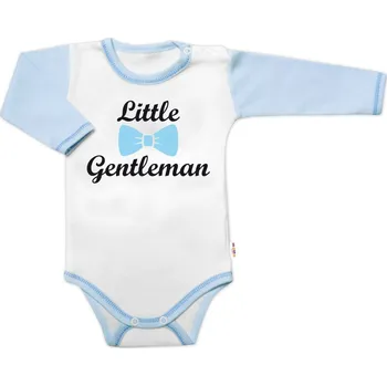 Kojenecké oblečení Body dl. rukáv s vtip. textem Baby Nellys, Little Gentleman, kluk Velikost: 74 (6-9m)