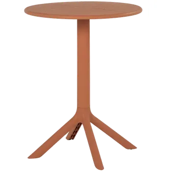 Zahradní stůl BARI 60, plastový stůl s perforovanou deskou, do exteriéru i interiéru, pr. 600x760, oranžová