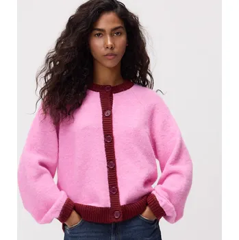Dámský svetr Reserved - Kardigan s kontrastním lemováním - orchidejová - 301GV-40X - 301GV-40X-L