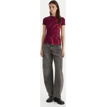 Oblečení a móda Desigual T-Shirt Lala 25WWTK16 Bordó Regular Fit XS