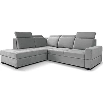 Sedací souprava AMANDA "ELKO" - Levá rohová sedací souprava - látka SVĚTLE ŠEDÁ Aragon 80 - kolekce "MRS"(AXEL-L=3 balíky) (K250) NOVINKA