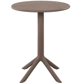 Zahradní stůl BARI 60, plastový stůl s perforovanou deskou, do exteriéru i interiéru, pr. 600x760, taupe