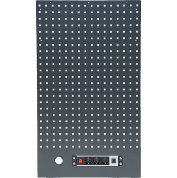 Matabro MB-WGB1324K, Závěsná deska s el. zásuvkou | děrovaná | 614,5 x 1052 x 24 mm