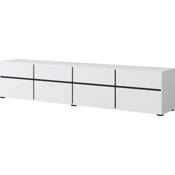 Televizní stolek Televizní stolek BONIFACIO 4D4S, bílá/černá + vyzvednutí ZDARMA