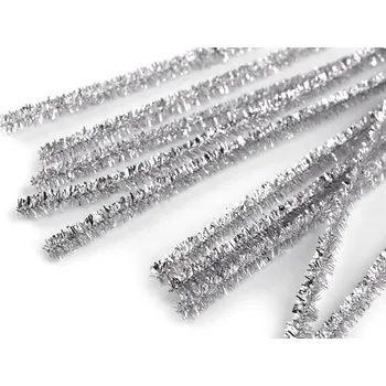 Věnec Chlupaté drátky na tvoření lurexové Ø6 mm délka 30 cm Varianta: 3 stříbrná, Balení: 10 ks