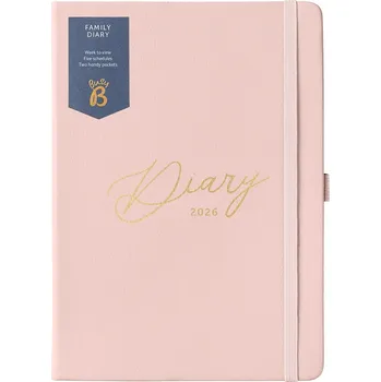 Diář Busy B Týdenní rodinný diář Dusty Pink Family Diary 2026 Růžová