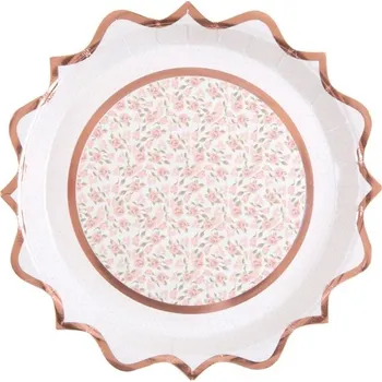 Party dekorace Santex Baletka party - Talíře papírové rose gold 10 ks