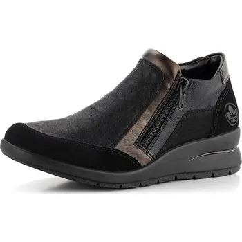 Dámské kozačky Rieker kotník se zipem černý kombinovaný L4851-00 - 36 | P677704