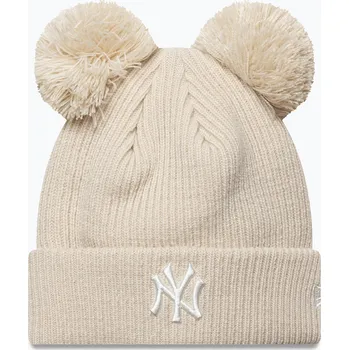 Čepice Dámská zimní čepice New Era Double Pom Beanie New York Yankees stone