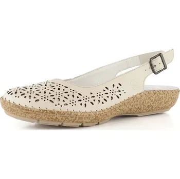 Dámské baleríny Rieker světlé prořezávané baleríny s volnou patou 44861-60 - 41 | P671924