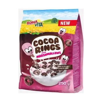 Dětské cereálie Cocoa Rings s marshmallows 250 g