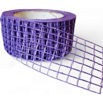 Stuha Jutová stuha, FIALOVÁ, 5 cm, 8,2m/bal.