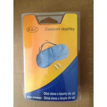 Špunt do uší Oční clona a ucpávky uší na cesty