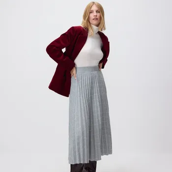 Dámská sukně Reserved - Kostkovaná plisovaná sukně - tmavě šedá - YS817-90M - YS817-90M-XL