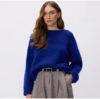 Dámský svetr Reserved - Svetr ze&nbsp;směsi mohéru a&nbsp;vlny - indigová - 323HI-57X - 323HI-57X-L