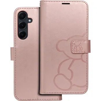 Náhradní díl pro mobilní telefon Kryt Mezzo Book Case Samsung Galaxy A55 5G Teddy Bear Rose Gold